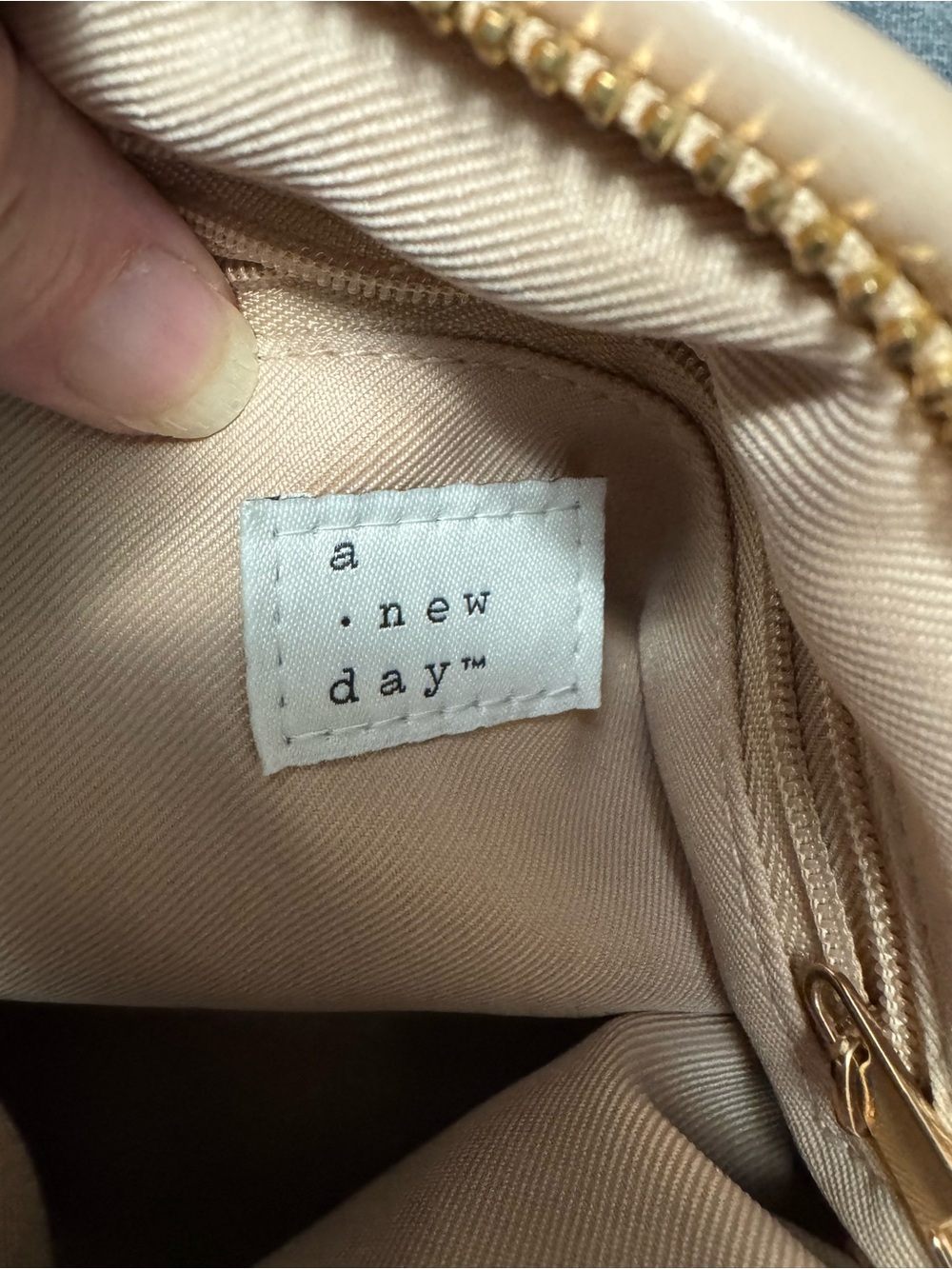 A New Day Woven Vegan Leather Hobo Bag in Beige - Picture 5 of 8